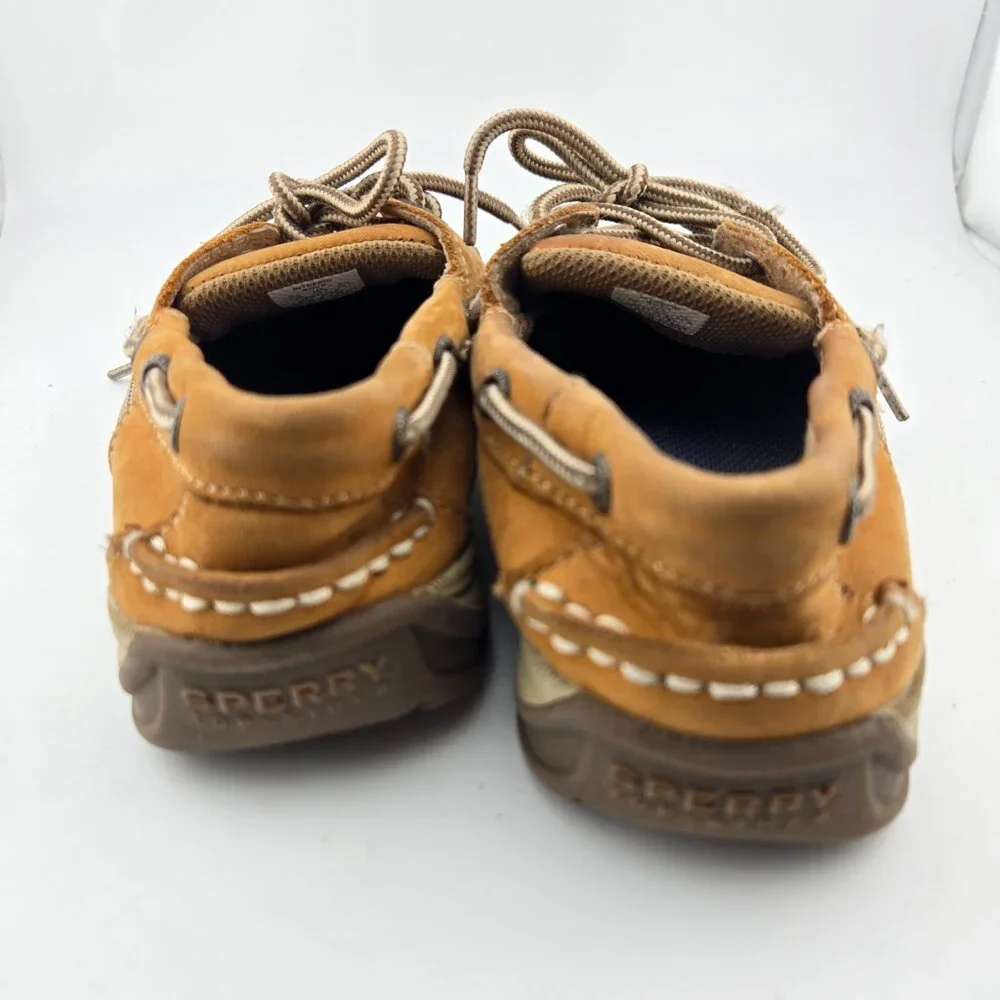 Sperry Intrepid Boys Boat Shoes Tan Brown Leather Little Kid Size 1M